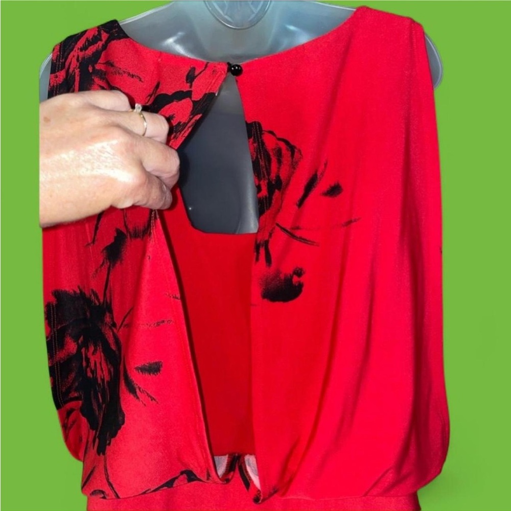 Studio I Blouson Dress Tropical Floral Print 12 - Picture 7 of 16